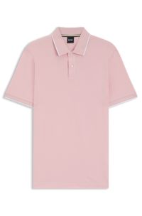 Regular-fit polo shirt in cotton piqué, light pink