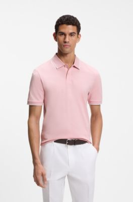 Polo en piqu&eacute; de coton &agrave; logo brod&eacute;, Rose clair