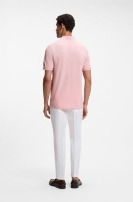 Poloshirt aus Baumwoll-Piqu&eacute; mit Logo-Stickerei, Hellrosa