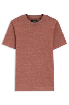 Mouliné-structured T-shirt in cotton, linen and silk 1