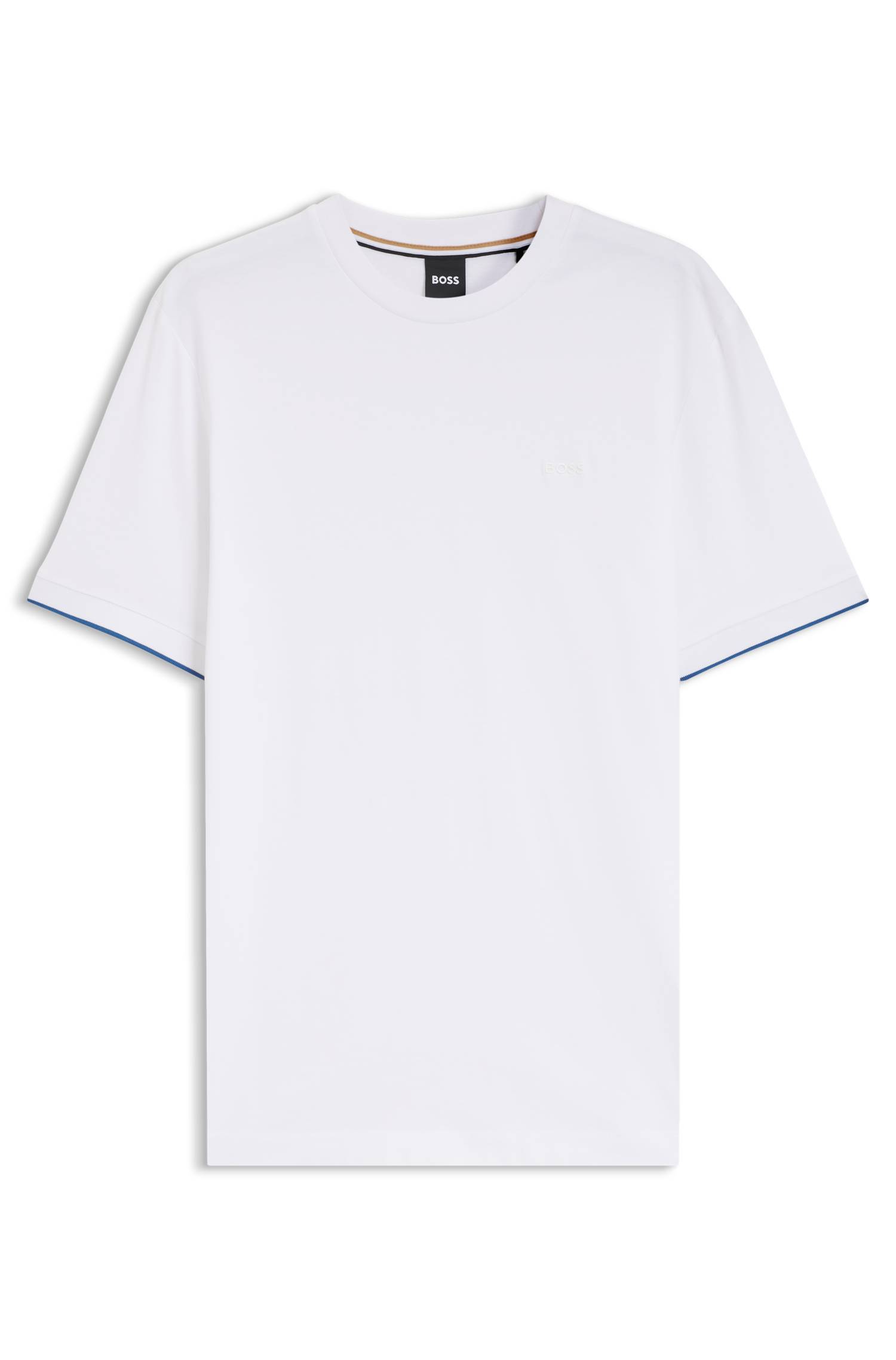 Boss Cotton T-shirt with tipped sleeve cuffs herr – bild 4
