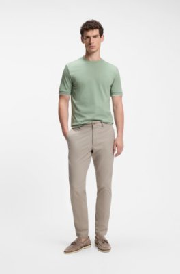 Cotton T-shirt with tipped sleeve cuffs 2