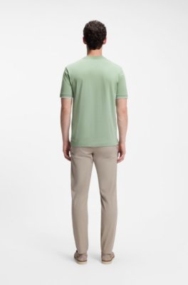 Cotton T-shirt with tipped sleeve cuffs 3