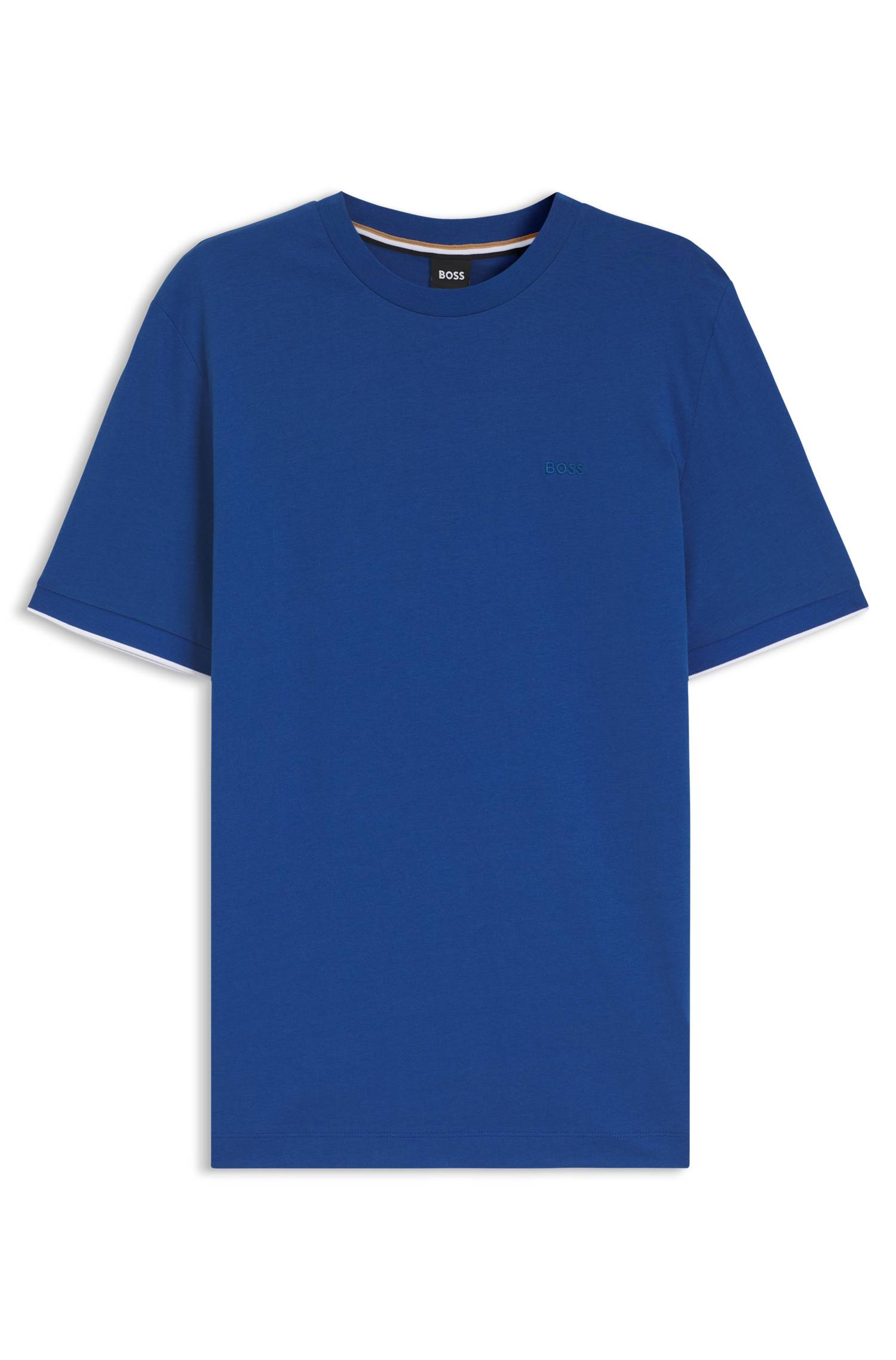 Boss Cotton T-shirt with tipped sleeve cuffs herr – bild 4