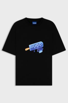 Cotton-jersey T-shirt with ice-lolly artwork, Black