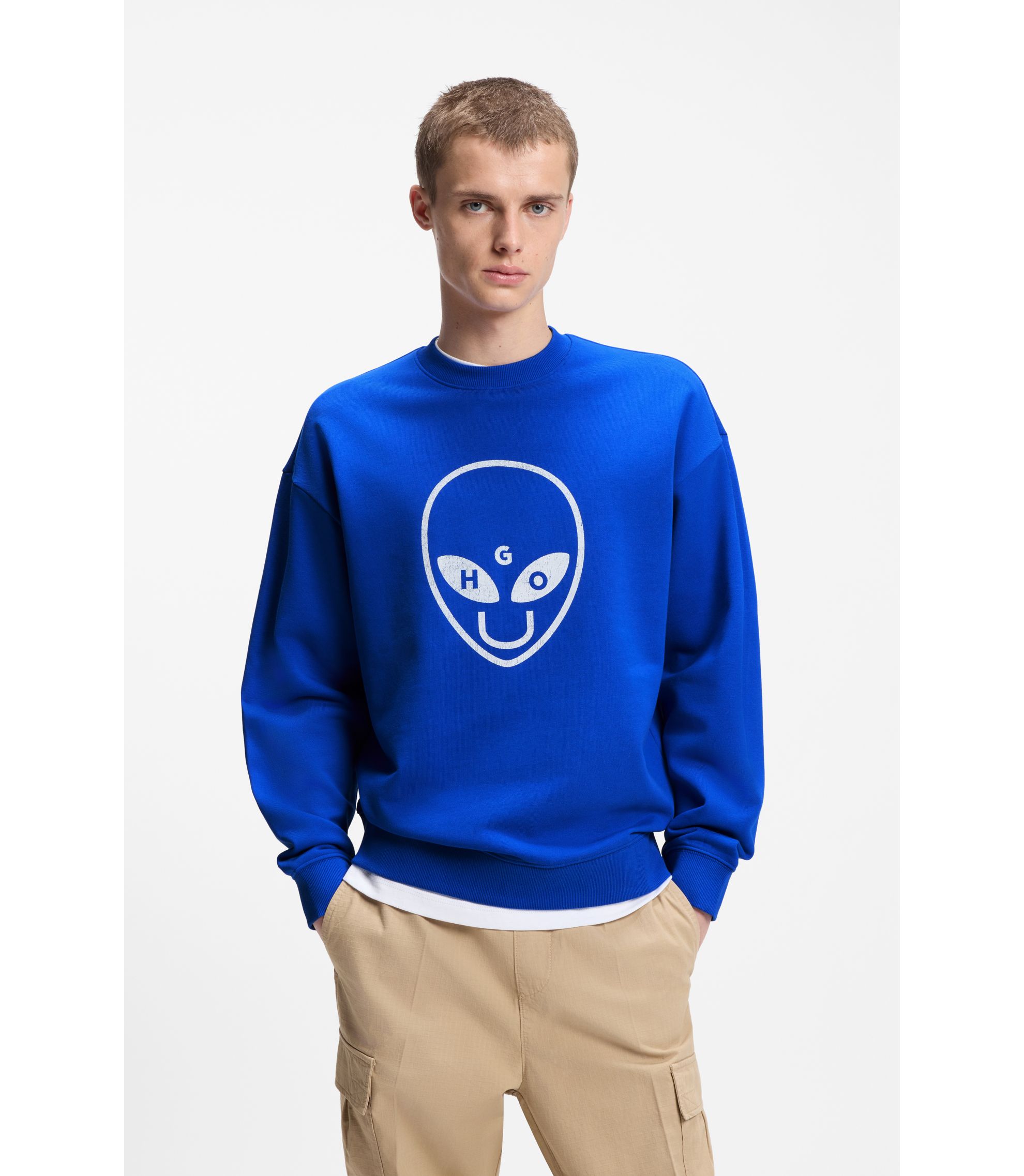 Sweatshirt aus Baumwoll-Terry mit Logo-Artwork