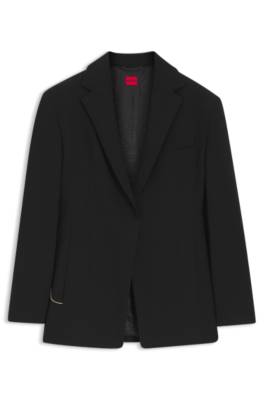 Hugo Relaxed-fit blazer in seersucker with chain belt dam – bild 4