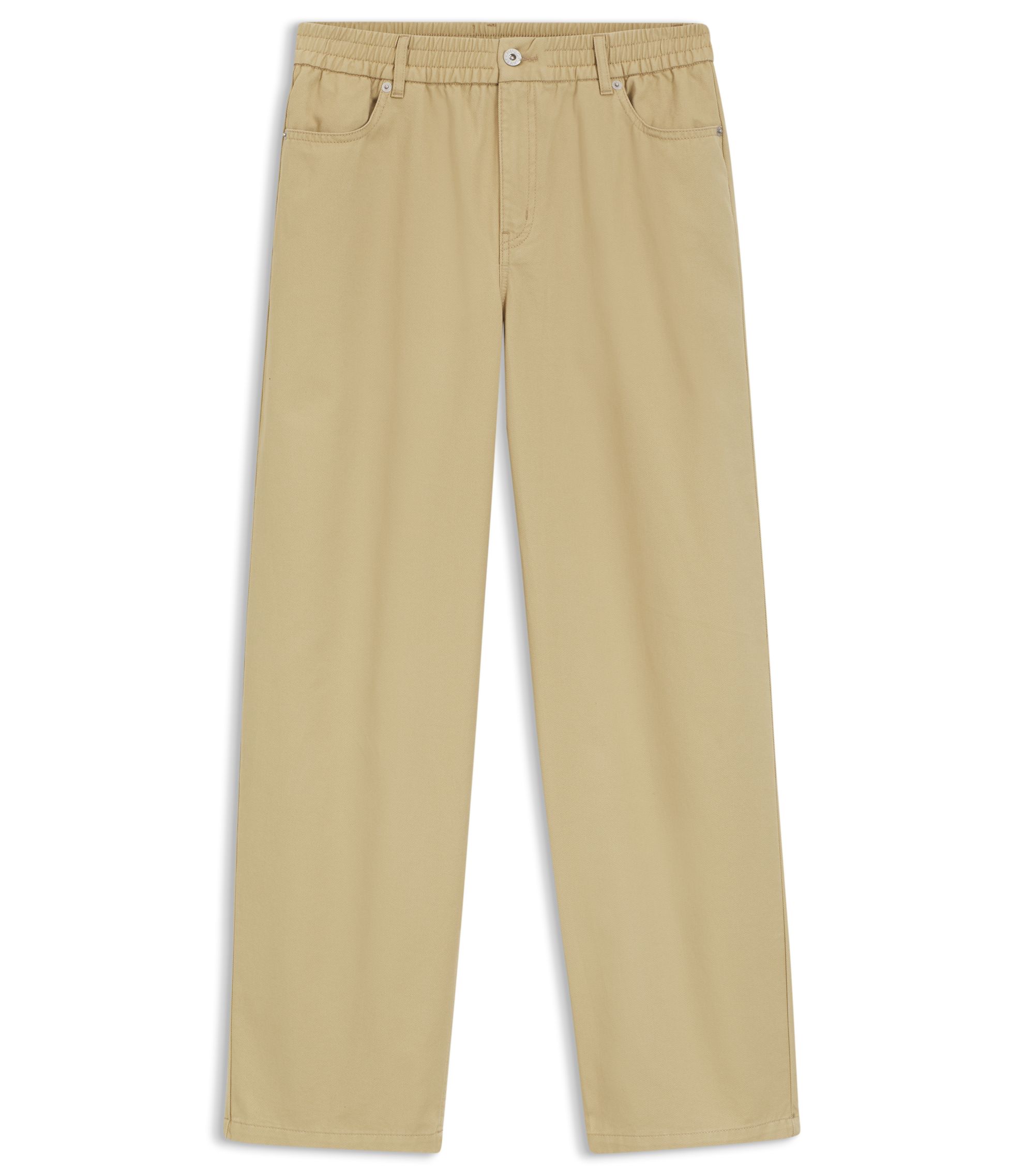 未使用　HUGO BOSS リラックスフィットパンツ ストレッチコットン HUGO - リラックスフィットパンツ コットン - ベージュ