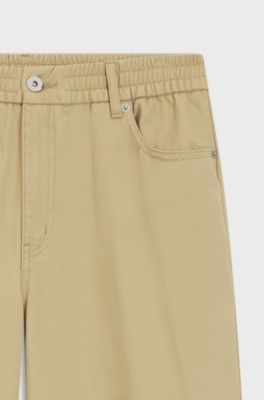 Relaxed-fit trousers in cotton, Light Beige