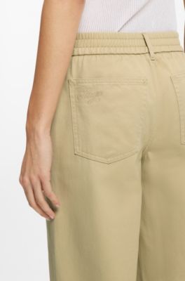 Relaxed-fit trousers in cotton, Light Beige