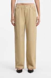 Relaxed-fit trousers in cotton, Light Beige
