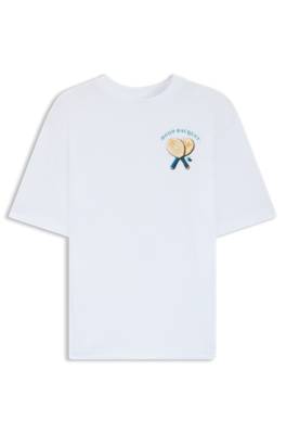 Cotton-jersey T-shirt with rear printed artwork 1