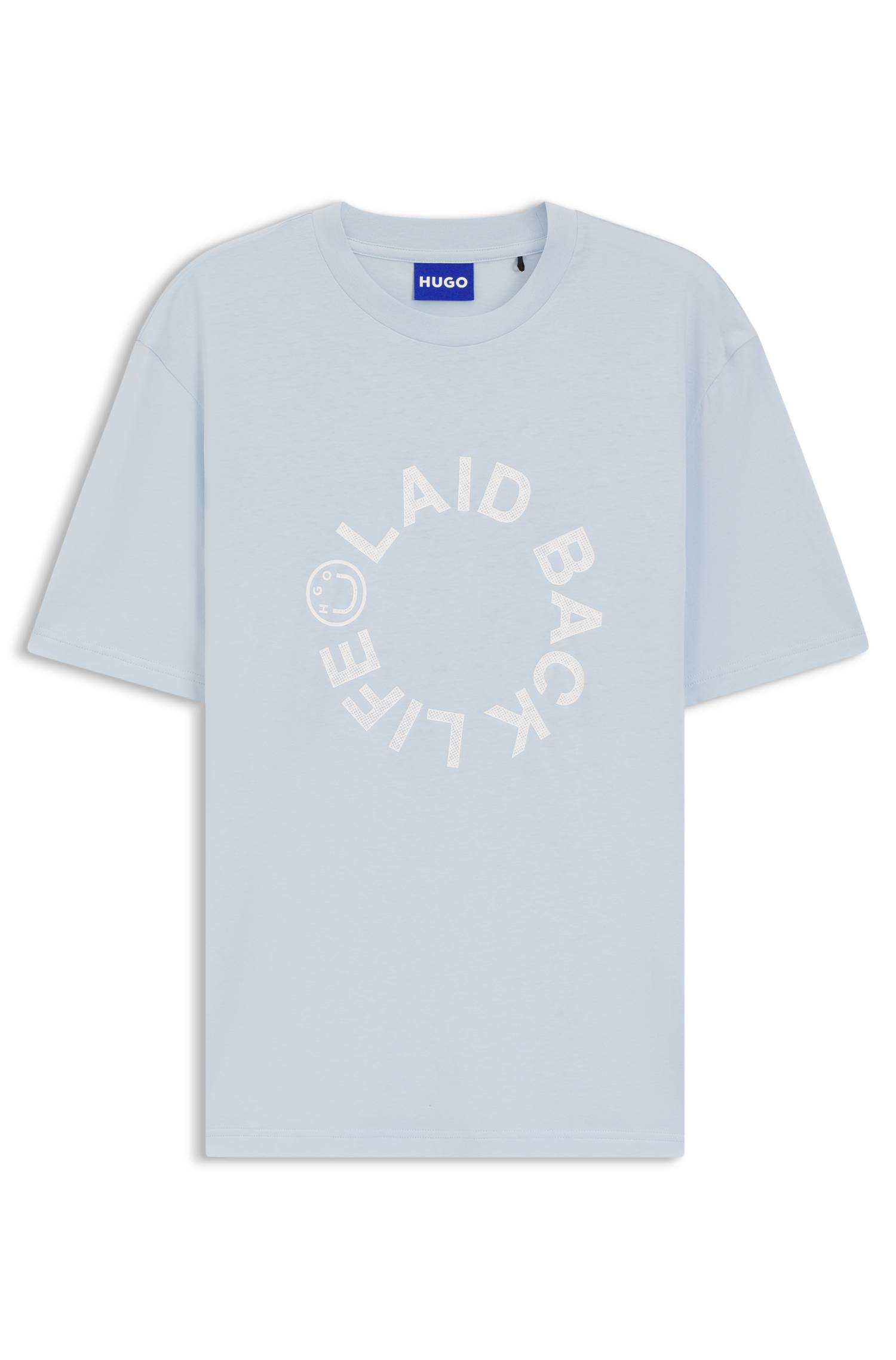 Hugo Cotton-jersey T-shirt with Happy logo herr – bild 4