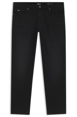 Delaware slim-fit jeans in deep-black stretch denim, Black