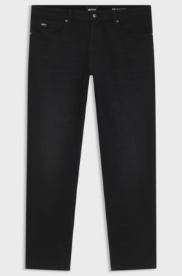 Delaware Slim-Fit Jeans aus tiefschwarzem Stretch-Denim, Schwarz