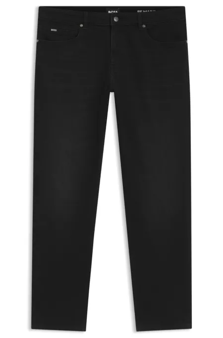 Delaware slim-fit jeans in deep-black stretch denim
