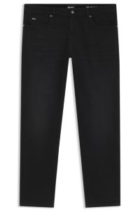 Delaware slim-fit jeans in deep-black stretch denim, Black