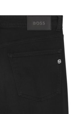 Delaware slim-fit jeans in deep-black stretch denim, Black