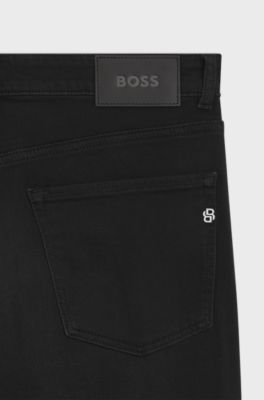 Delaware Slim-Fit Jeans aus tiefschwarzem Stretch-Denim, Schwarz
