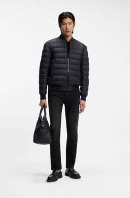 Delaware slim-fit jeans in deep-black stretch denim, Black