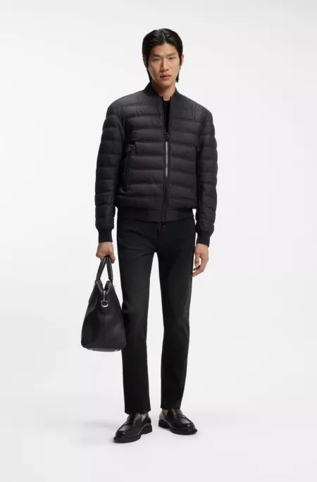 Delaware slim-fit jeans in deep-black stretch denim