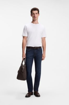 Vaqueros Delaware slim fit de c&oacute;modo tejido vaquero el&aacute;stico azul, Azul oscuro