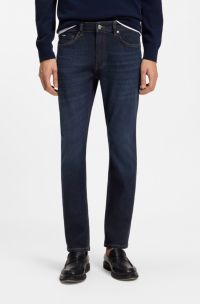 Delaware slim-fit jeans in blue comfort-stretch denim, Dark Blue