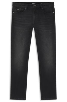 Delaware slim-fit jeans in black comfort-stretch denim, Black