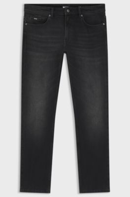 Delaware slim-fit jeans in black comfort-stretch denim, Black