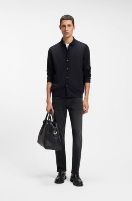 Delaware slim-fit jeans in black comfort-stretch denim, Black