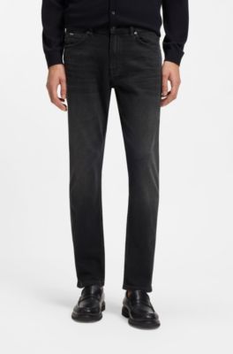 Delaware slim-fit jeans in black comfort-stretch denim, Black