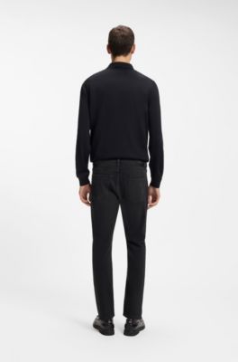 Delaware Jeans slim fit in comodo denim elasticizzato nero, Nero