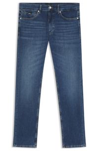 Delaware slim-fit jeans in blue soft-touch denim, Blue