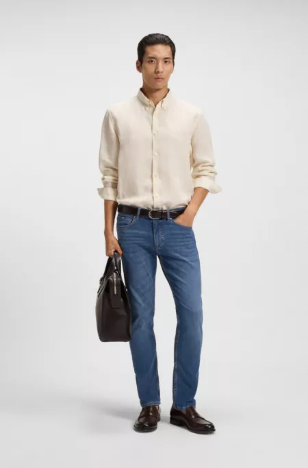 Delaware slim-fit jeans in blue soft-touch denim