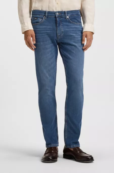 Delaware slim-fit jeans in blue soft-touch denim