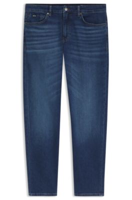 Maine regular-fit jeans in blue comfort-stretch denim, Dark Blue