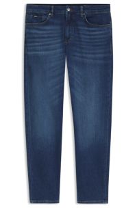Maine regular-fit jeans in blue comfort-stretch denim, Dark Blue