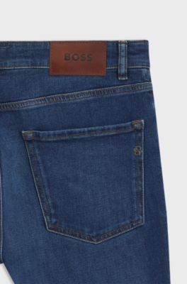 Maine blaue Regular-Fit Jeans aus bequemem Stretch-Denim, Dunkelblau