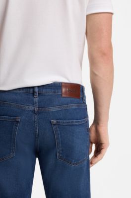 Maine regular-fit jeans in blue comfort-stretch denim, Dark Blue