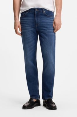 Maine regular-fit jeans in blue comfort-stretch denim, Blu scuro