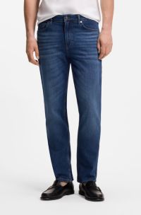 Maine regular-fit jeans in blue comfort-stretch denim, Dark Blue