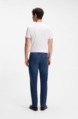 Maine regular-fit jeans in blue comfort-stretch denim, Dark Blue