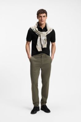 Polo regular fit in piqu&eacute; di cotone strutturato a nido d'ape, Nero