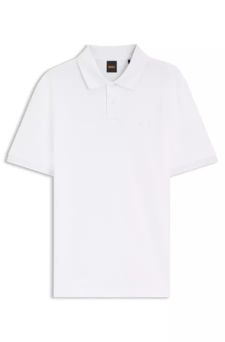 Regular-fit polo shirt in honeycomb-structured cotton piqué