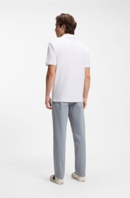 Regular-fit polo shirt in honeycomb-structured cotton piqué 3