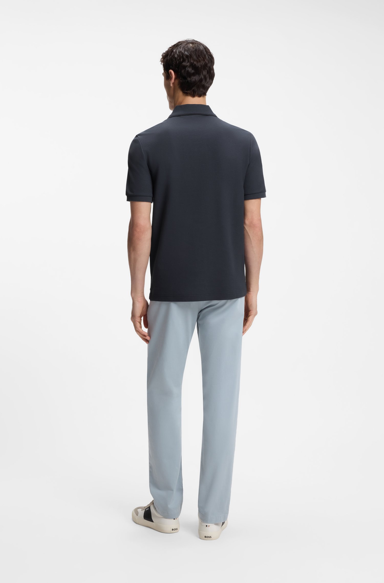 Boss Regular-fit polo shirt in honeycomb-structured cotton piqué pikéer herr – bild 3