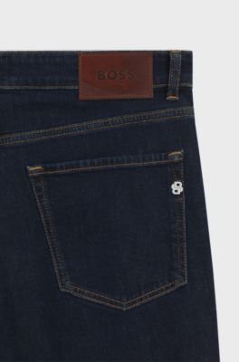 Maine regular-fit jeans in blue comfort-stretch denim, Dark Blue