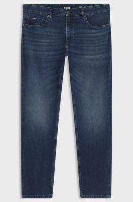 Maine Regular-Fit Jeans aus bequemem blauem Stretch-Denim, Dunkelblau