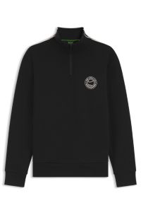 Sudadera de algod&oacute;n con ilustraci&oacute;n de tenis, Negro