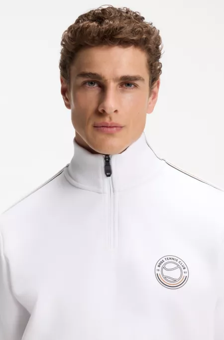 Cotton-blend sweatshirt with tennis artwork